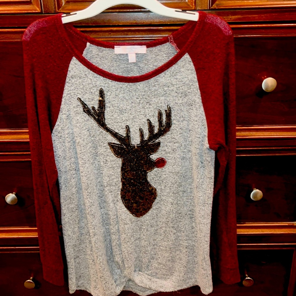 Christmas! Girls Moa Moa Rudolph long sleeve